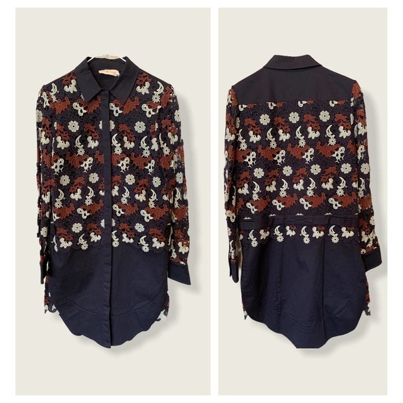 TORY BURCH Guipure Lace Cotton Shirtdress (2) - Picture 3 of 4